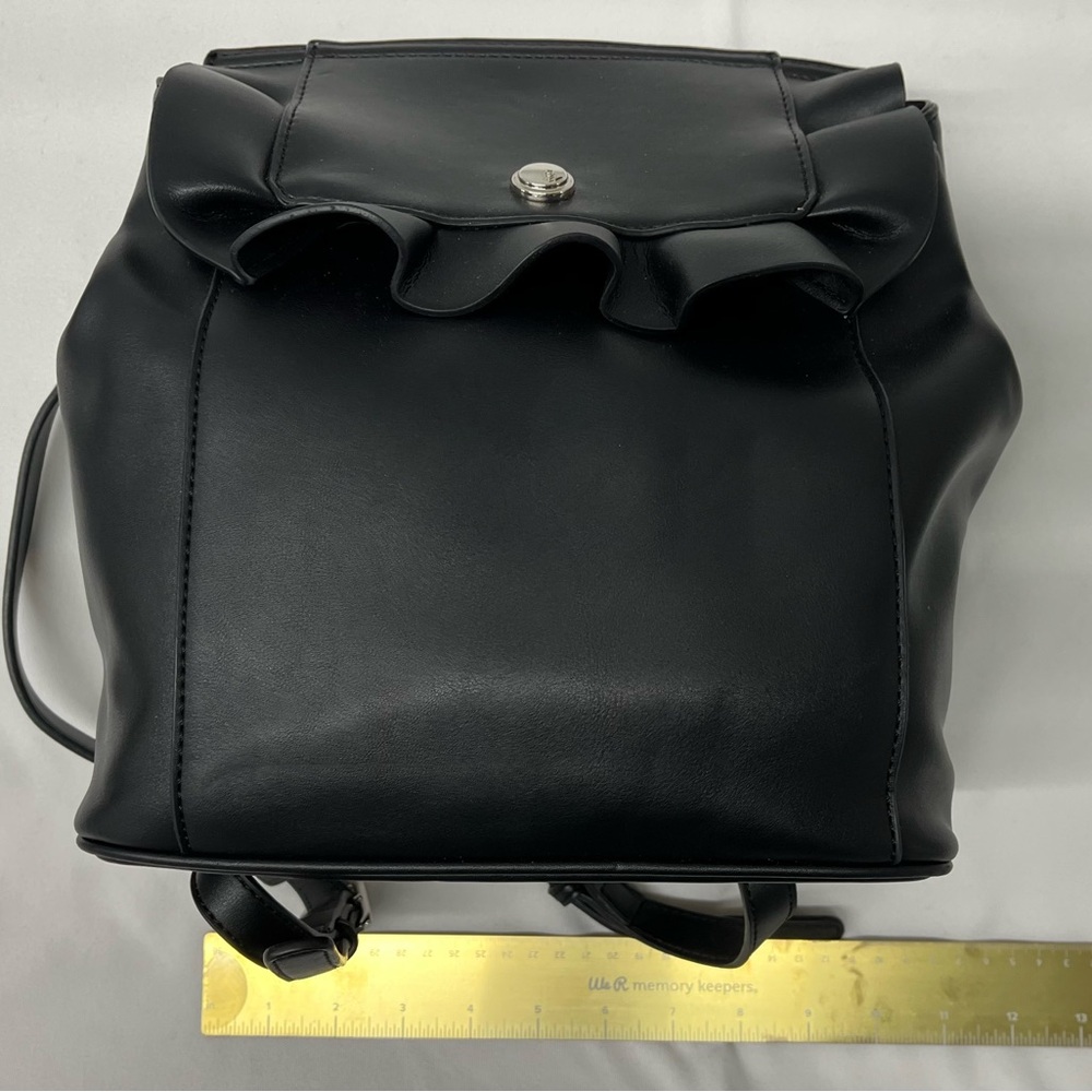 Chic Black Ruffle Backpack - Picture 2 of 6